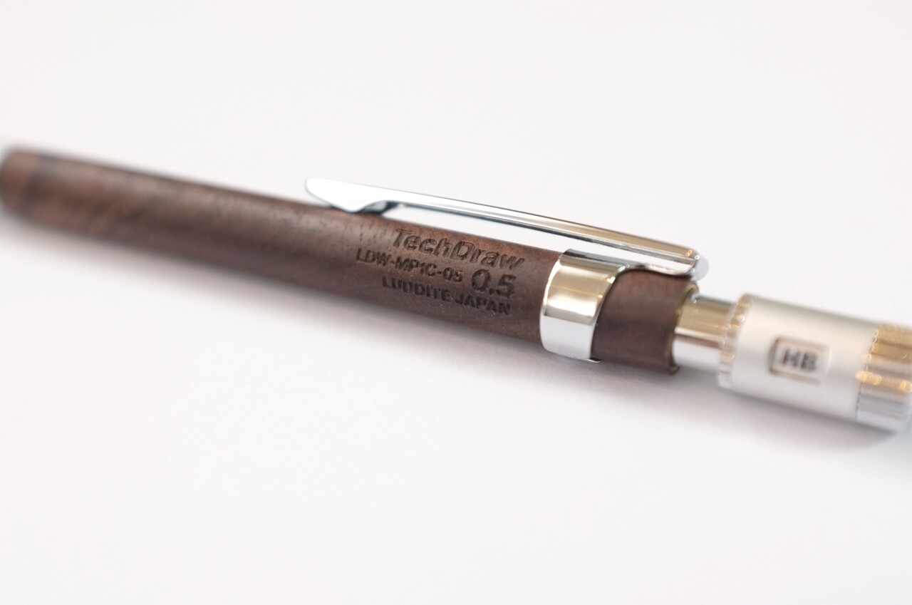 LUDDITE TechDraw 木軸シャープペン(クラロウォールナット) : こんぶの
