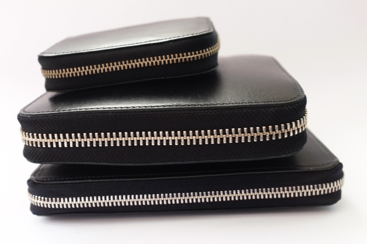 ガレンレザー ブラック 5スロットペンケースA6ノートカバー （Galen  