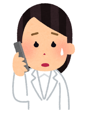 hyoujou_doctor_phone_woman_worry