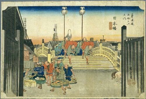 th_Hiroshige_le_pont_Nihonbashi_à_l'aube