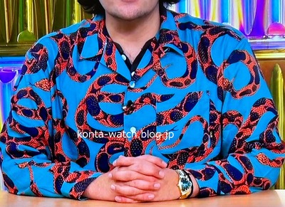 盛山 晋太郎（見取り図）　ハミルトン　ベンチュラ クオーツ  ブラック × イエローゴールド　『見取り図じゃん』より