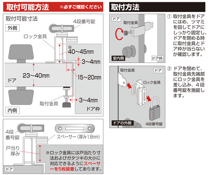 内開きのドアの外カギ よんなーよんなーライフ