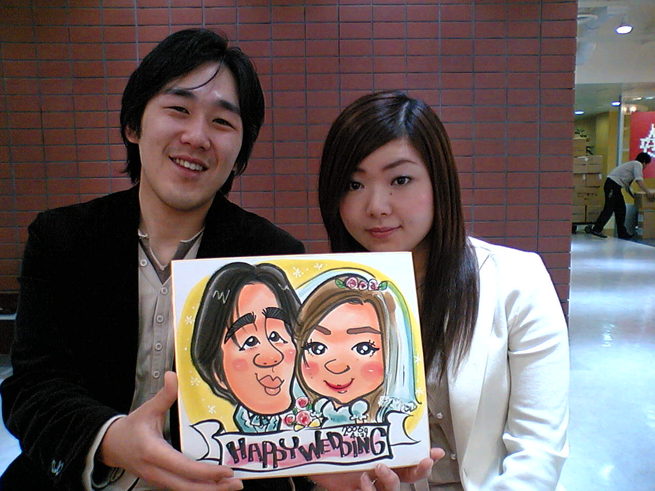 ご結婚おめでとうございますin東京タワー 似顔絵 コオロギ庵 ご結婚おめでとうございますin東京タワー 似顔絵 コオロギ庵