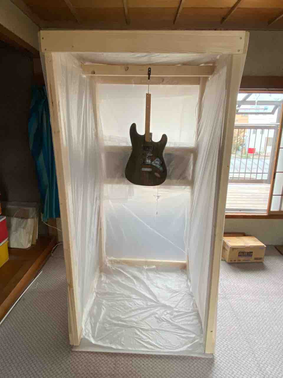自宅で出来る簡易塗装ブースのススメ Kooy Guitarsのk