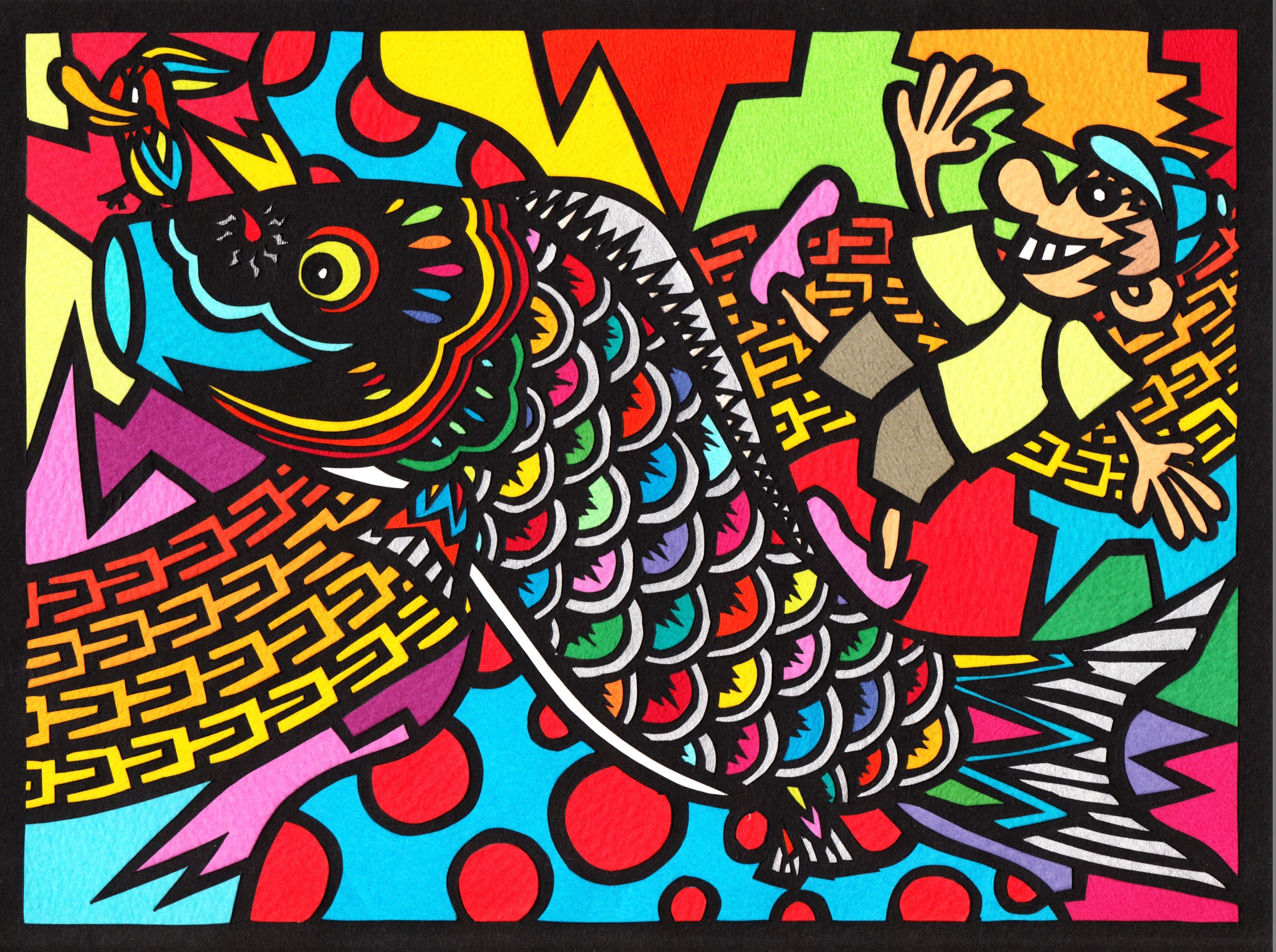 切り絵 鯉のぼるん 切り絵作家 Kore 切り絵 鯉のぼるん 切り絵作家 Kore