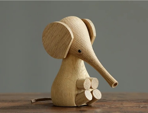 象の置物木製