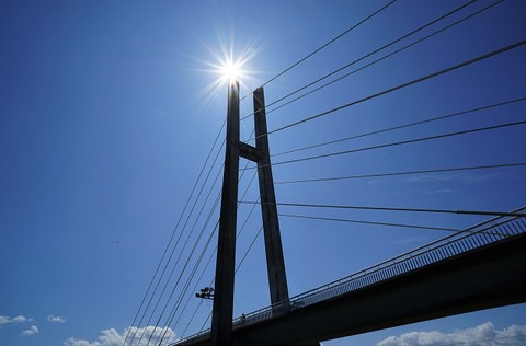 上野⑤橋脚灯る(石川サイクル橋)
