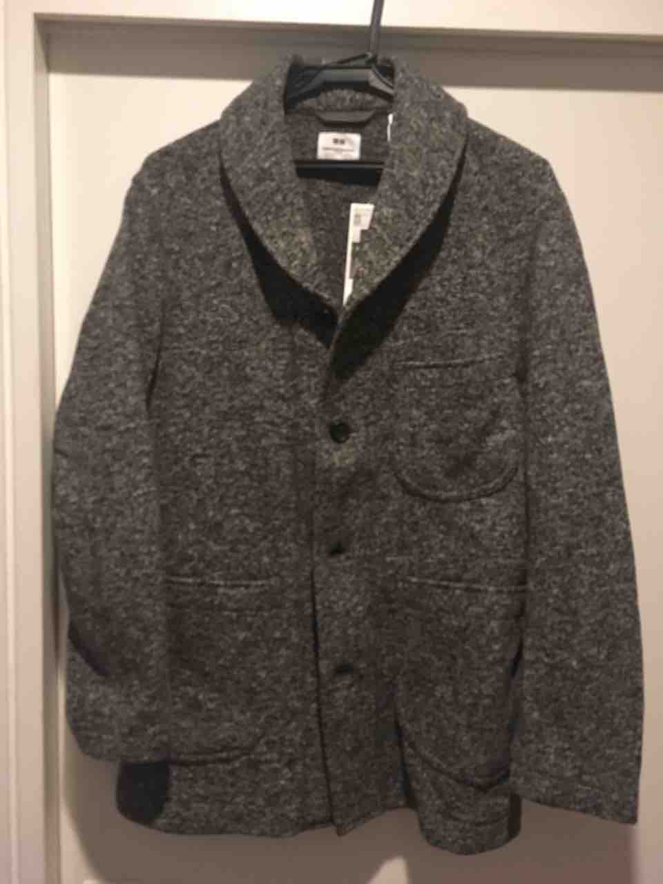 ユニクロ ガーメンツ フリースショールカラージャケット 別名:ゴマ塩