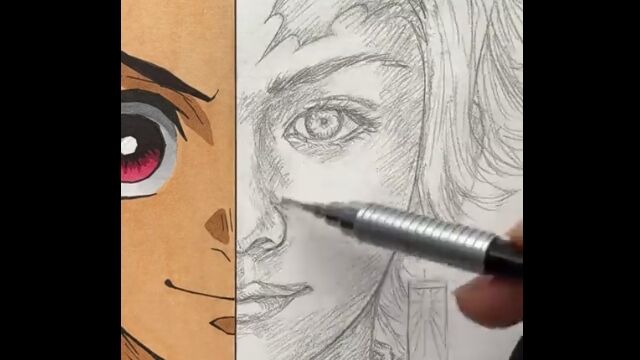 半分はアニメ、半分はリアルに描いた、竈門炭治郎のイラスト