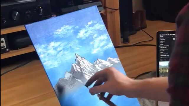 「ね、簡単でしょ?」ボブの絵画教室を見ながら、実際に絵を描いてみた早回し映像