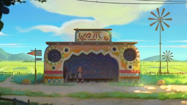 個性あふれるロシアのバス停を、個性あふれるデザインで表現したアニメーション
