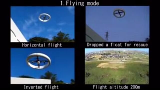 水上、陸上、そして空も飛ぶ!ホイール型マルチコプター MUWA