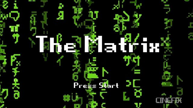 もしも映画「マトリックス」がファミコンゲーム化したら……という、ゲーム風アニメーション