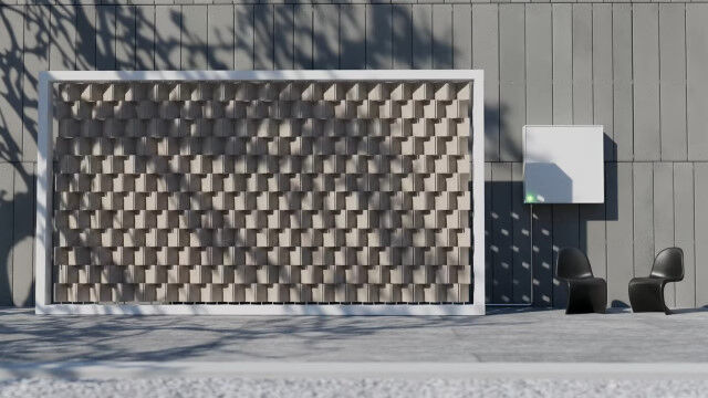 小型の風力発電機をずらりと配置した、発電してくれるキネティック・アート