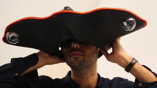 左右の目に違った角度の映像を見せる、シュモクザメ的な視覚拡張デバイス PolyEyes 2.0