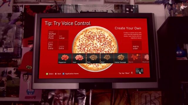 キネクトと音声入力でピザを注文!これが最先端のやり方だぜ!と思うも上手くいかないコメディ映像