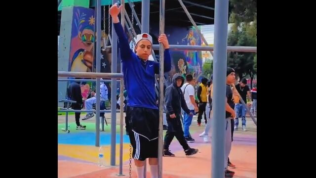 ふわりと浮かぶように登って降りる、腕力を使ったスゴ技