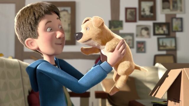 引きこもる少年へのプレゼントは、足が1本欠けた子犬。CGアニメーション The Present