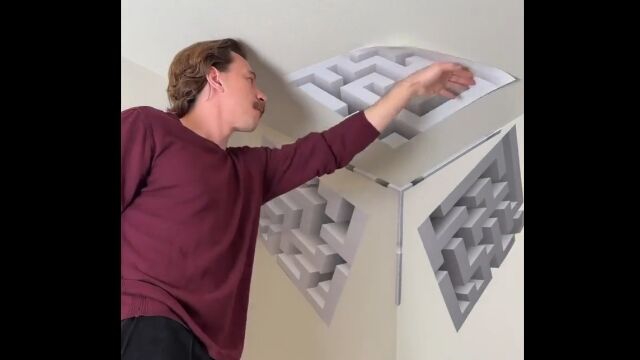 出っ張っていないのに出っ張っているとしか思えない錯視壁紙