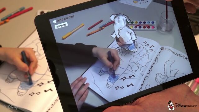ぬり絵がリアルタイムに立体に。ディズニーリサーチの拡張現実ぬり絵
