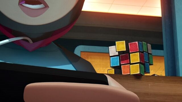 深夜の駅で、不思議なルービックキューブに出会った女性を描いたCGアニメーション
