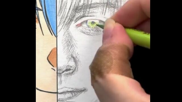 半分はアニメ、半分はリアルに描いた、勇者ヒンメルのイラスト