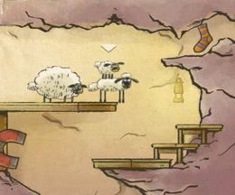 大中小3匹のヒツジが協力して進むアクションゲーム Home Sheep Home 2: Lost Underground