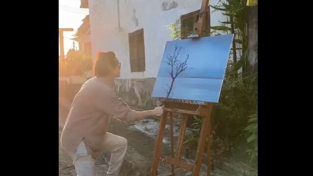 枝を描く画材には、枝が最適なんじゃないのか？という気付き