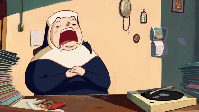 居眠りしちゃって結婚式の選曲を間違えたシスターを描いたアニメーション Un Sacre' Mariage!