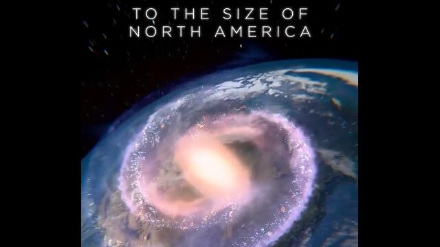 天の川銀河の大きさを北アメリカ大陸くらいだとすると、太陽の大きさはこれくらい