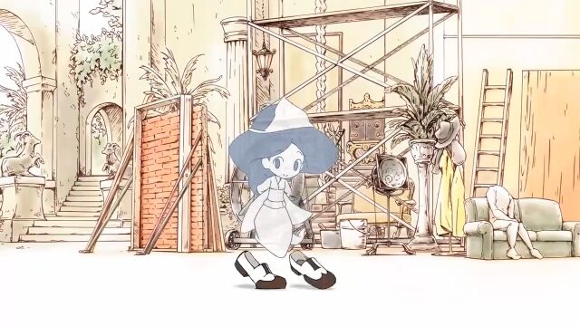 「雨に唄えば」の曲で踊る不思議な靴と、足のない幽霊の女の子を描いたアニメーション 義足のMoses