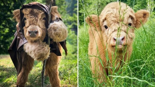 自分も犬だと思っていそうな、ハイランド牛のジェームズくんが可愛い