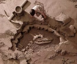 サンドアートのチャンピオンが子供の夢を砂で描いた早回し映像