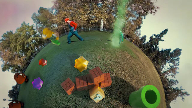 全方位カメラを使い、スーパーマリオギャラクシーを実写で再現したショートムービー REAL Mario Galaxy