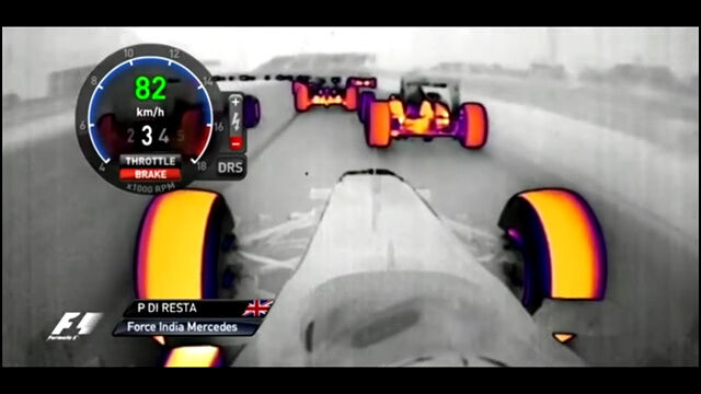 赤外線カメラで温度を見るF1レースがなかなか面白い
