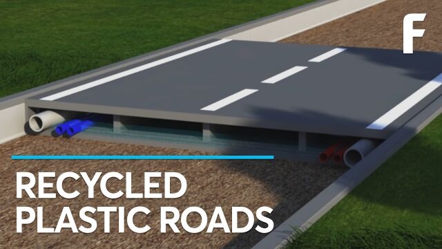 ペットボトルを再利用、加工して道路にするというコンセプト
