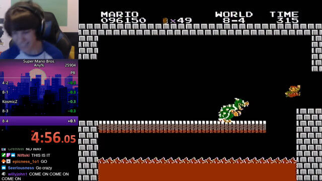 コンマ1秒を争う熾烈な戦いで世界新記録!バグすら利用したスーパーマリオブラザーズの最速クリア 4分55秒314