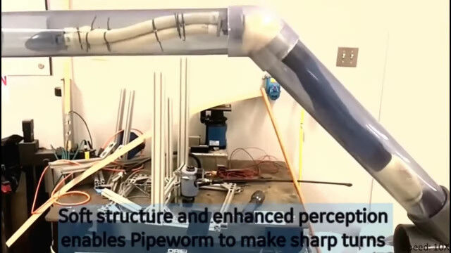 パイプの中を自由に進み、監視や検査、修理を行うワーム型ロボット