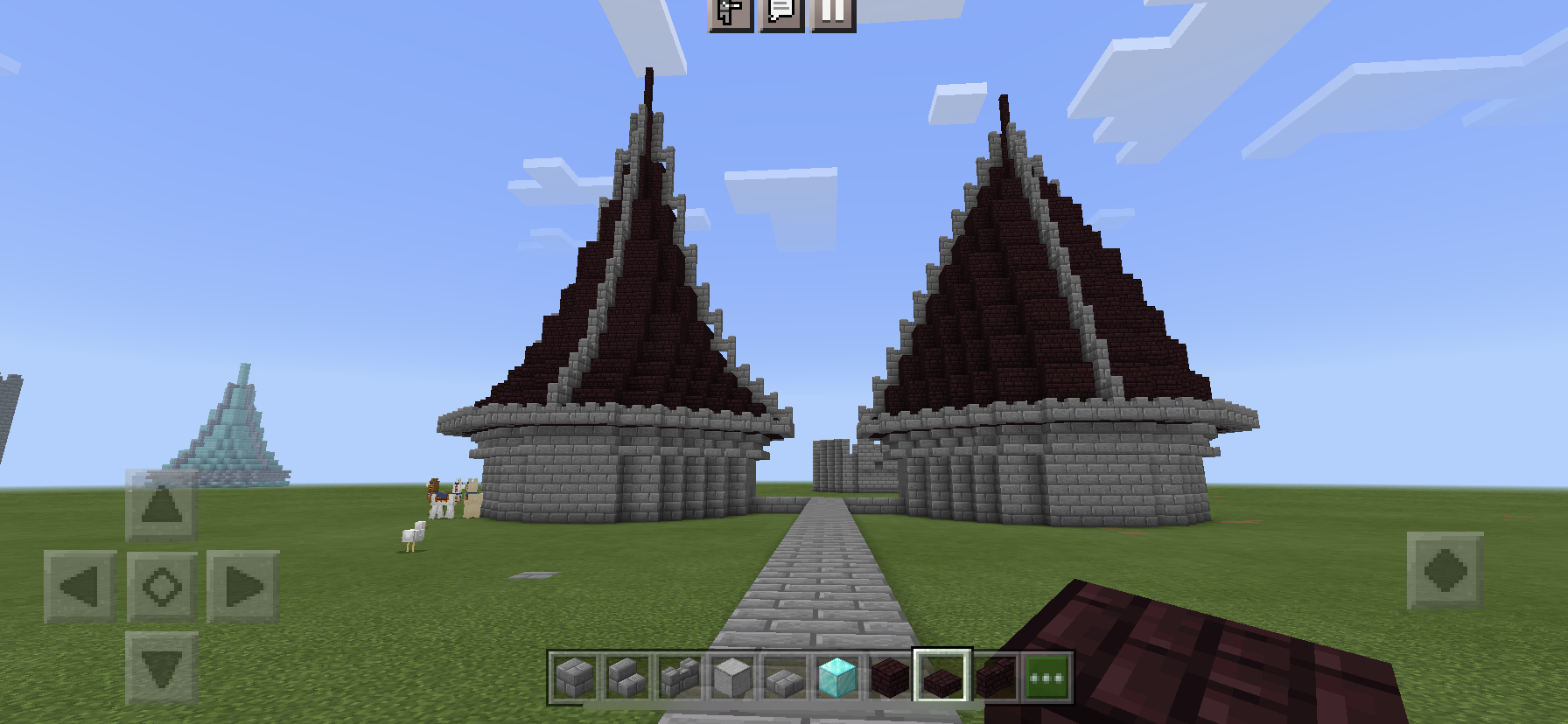 マイクラpe 城建築練習 その３ 若干粗のある完成形の尖った屋根 わたしのオンラインメモ帳