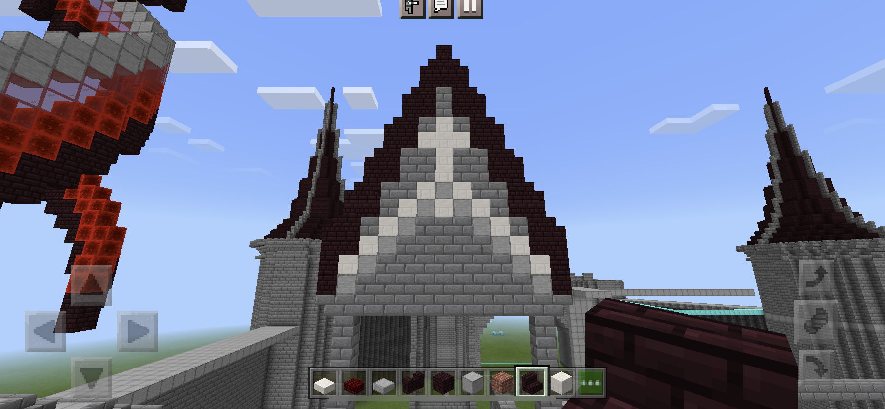 マイクラpe 城建築練習 その７ 本殿の屋根交差 わたしのオンラインメモ帳