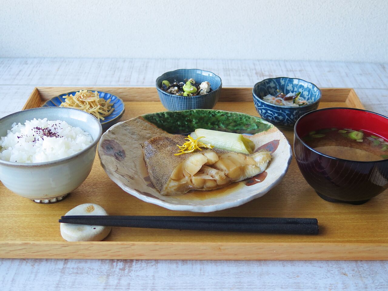 本日の減塩料理 カラスカレイの煮付け 彦島太郎の壽印