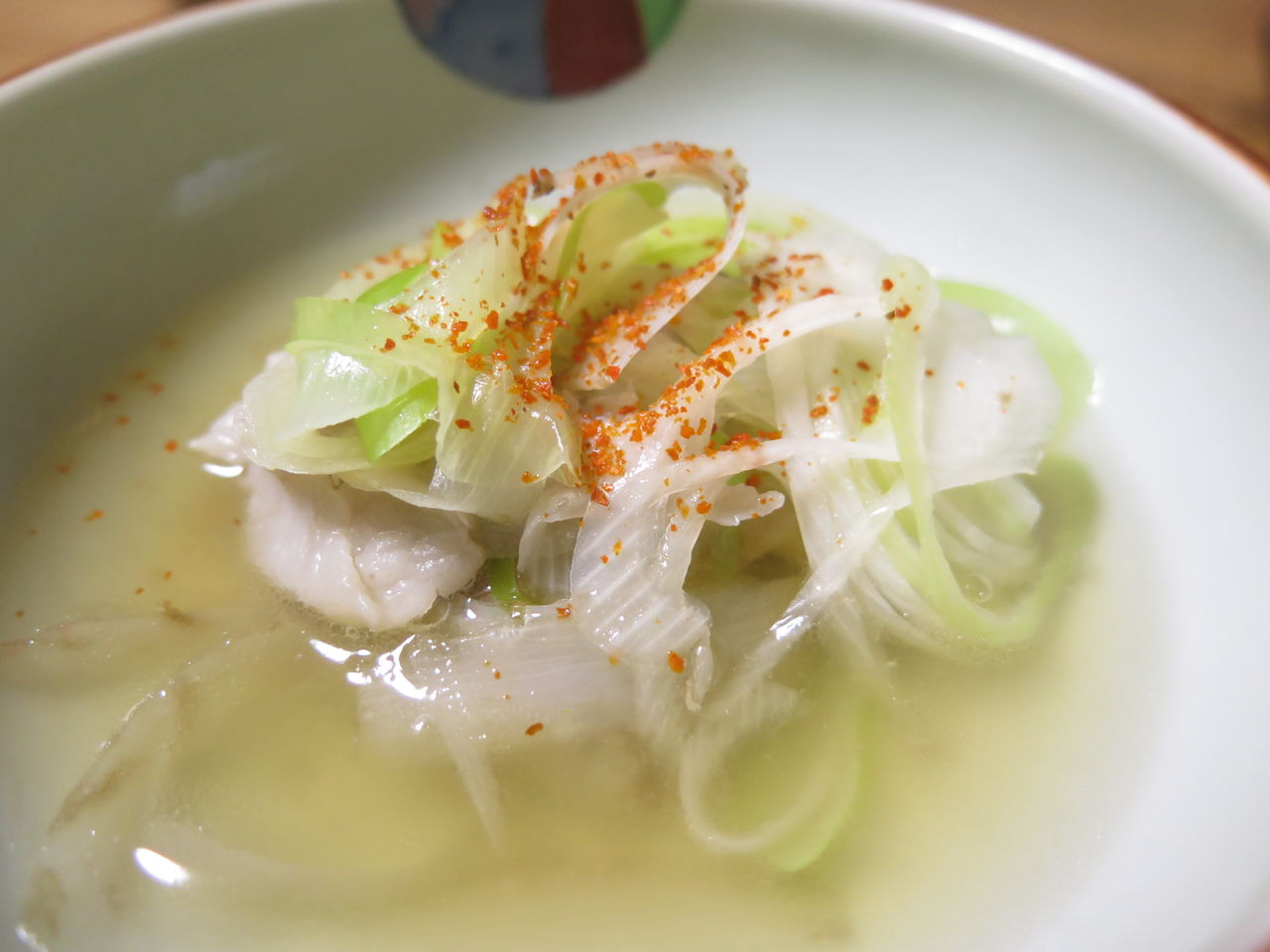 本日の減塩料理 ネギ豚鍋 彦島太郎の壽印