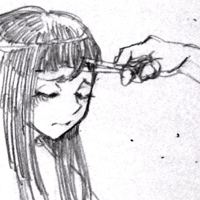 断髪 前髪パッツン 黒髪ロング イラスト 断髪女子まとめ 断髪 前髪パッツン 黒髪ロング イラスト 断髪女子まとめ