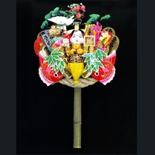 贈答用名入れ　縁起熊手　6寸おかめ