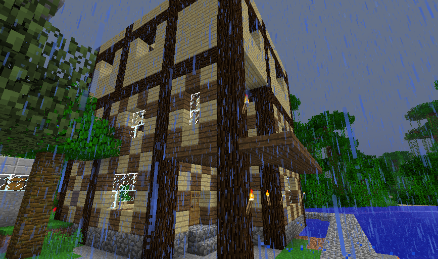宿屋 １ マインクラフトでの建築は外から 中から かくたすくらふと