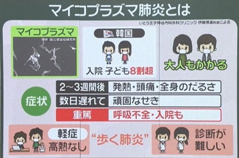 ﾏｲｺﾌﾟﾗｽﾞﾏ肺炎　－２
