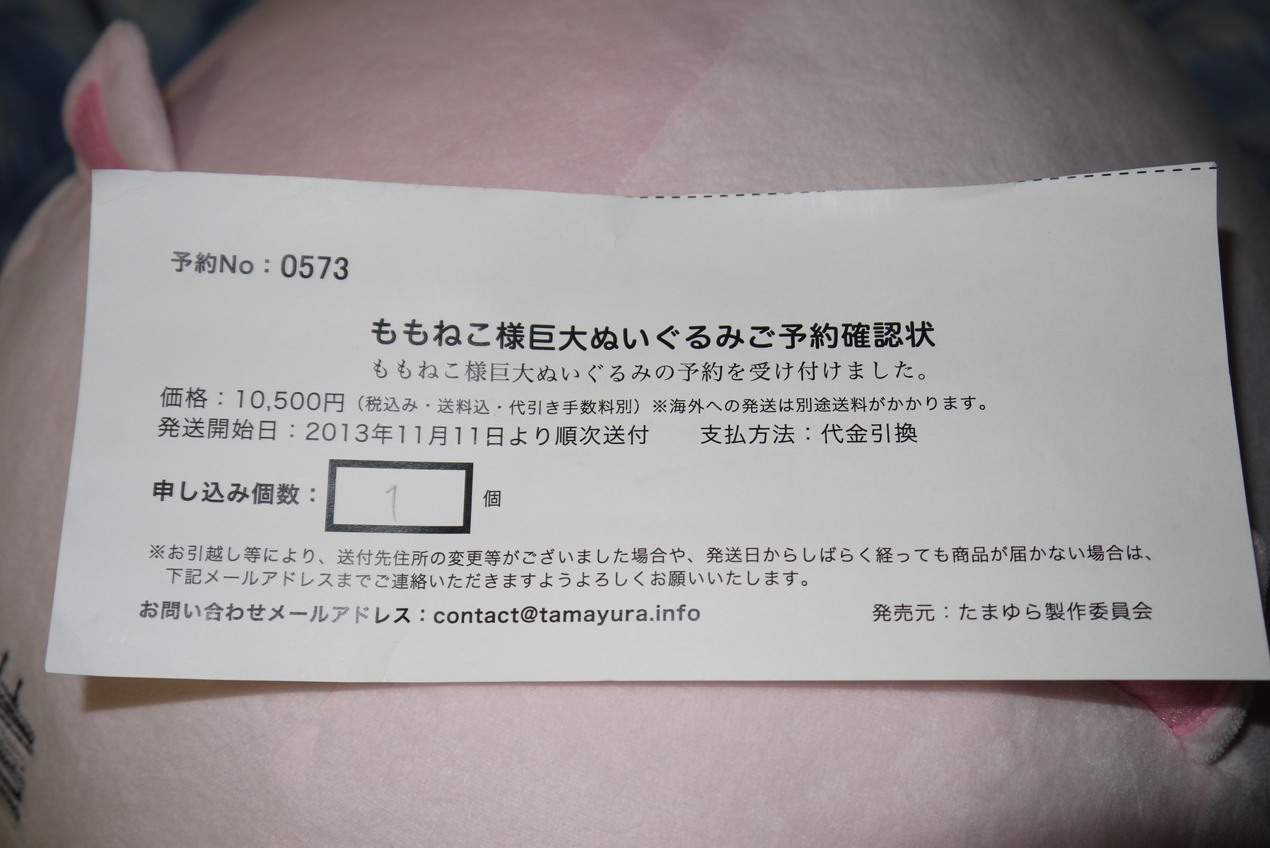 たまゆらで大人気 ももねこ様巨大ぬいぐるみ が届きました ことしつ たまゆらで大人気 ももねこ様巨大ぬいぐるみ が届きました ことしつ
