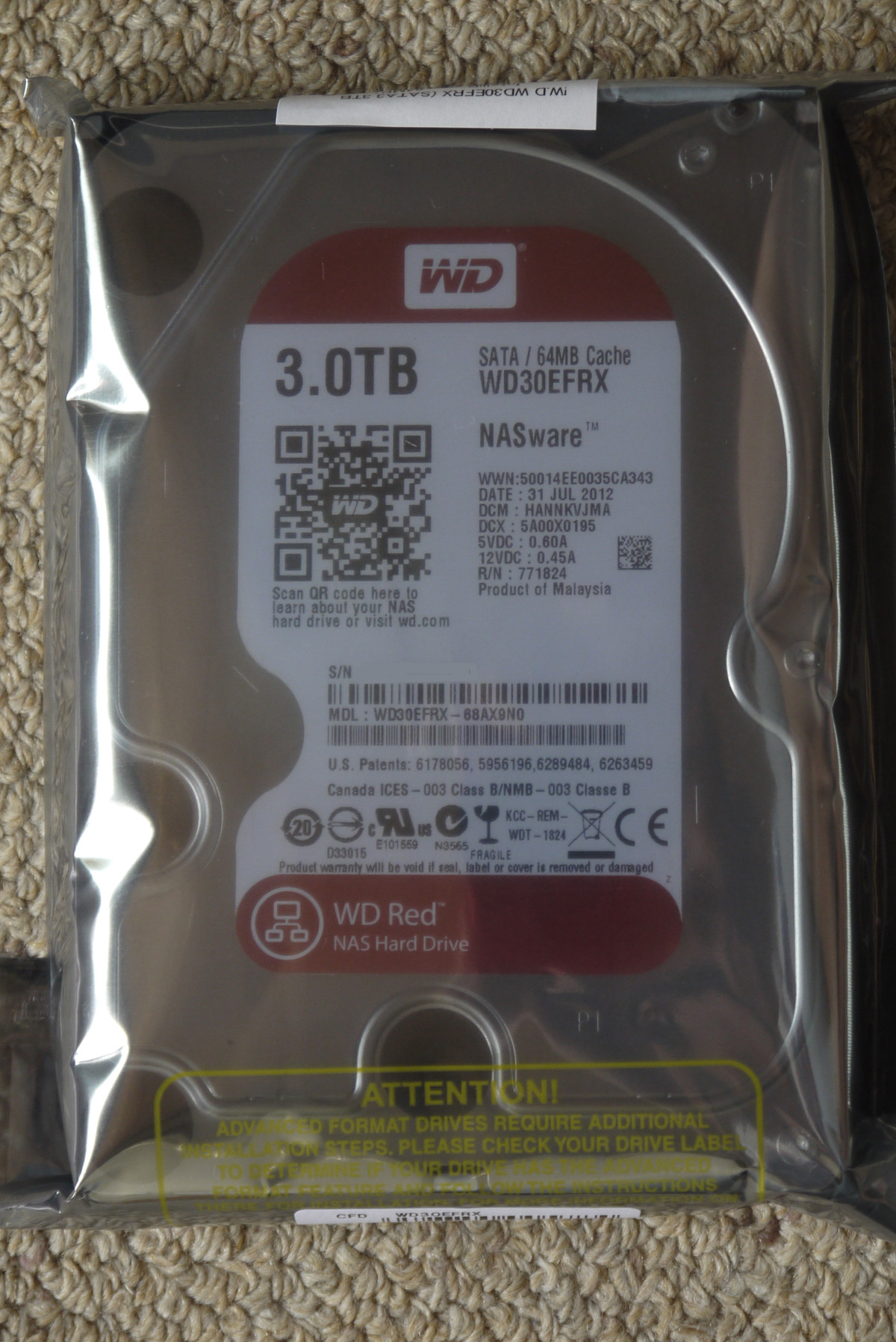 WESTERN DIGITALから発売されたWD Red「WD30EFRX」を買ってみた:ことしつ