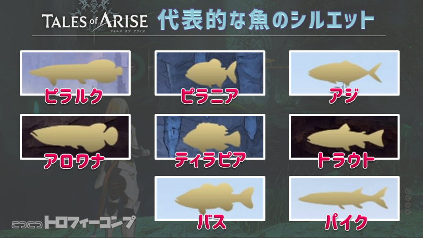 テイルズオブアライズ すべての魚を釣る方法 釣り場 全12か所 への行き方 トロフィー ゴッドアングラー こつこつトロフィーコンプ