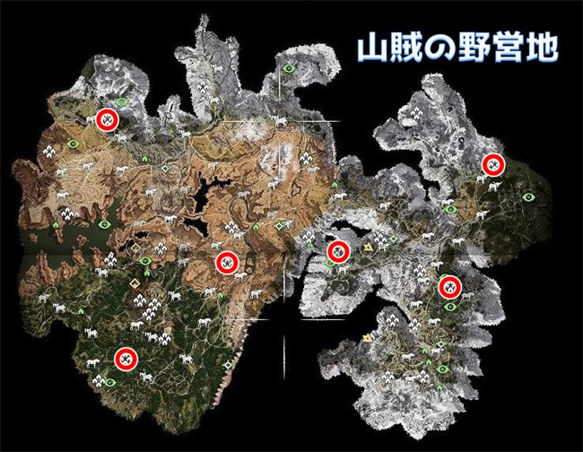 Horizon Zero Dawn トールネック 機械炉 山賊の野営地の場所 アクティビティーに関するトロフィー こつこつトロフィーコンプ